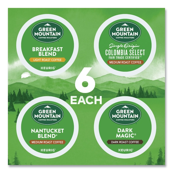 Green Mountain Coffee Regular Variety Pack Coffee K-Cups, Assorted Flavors, 24PK - 5000374159
