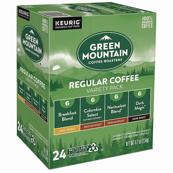 Green Mountain Coffee Regular Variety Pack Coffee K-Cups, Assorted Flavors, 24PK - 5000374159