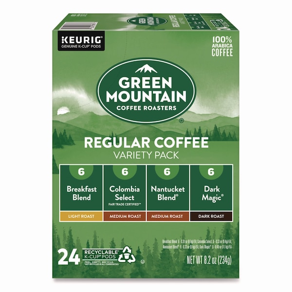 Green Mountain Coffee Regular Variety Pack Coffee K-Cups, Assorted Flavors, 24PK - 5000374159