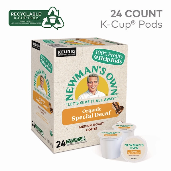Newmans Own Organics Special Decaf K-Cups, PK96 - 4051
