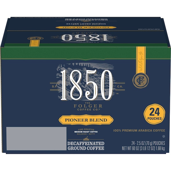 Folgers Folgers 1850 2.5 oz. Ground Decaffeinated Pioneer Blend, PK24 - 2550021513