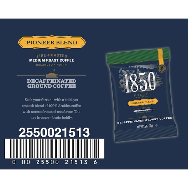 Folgers Folgers 1850 2.5 oz. Ground Decaffeinated Pioneer Blend, PK24 - 2550021513