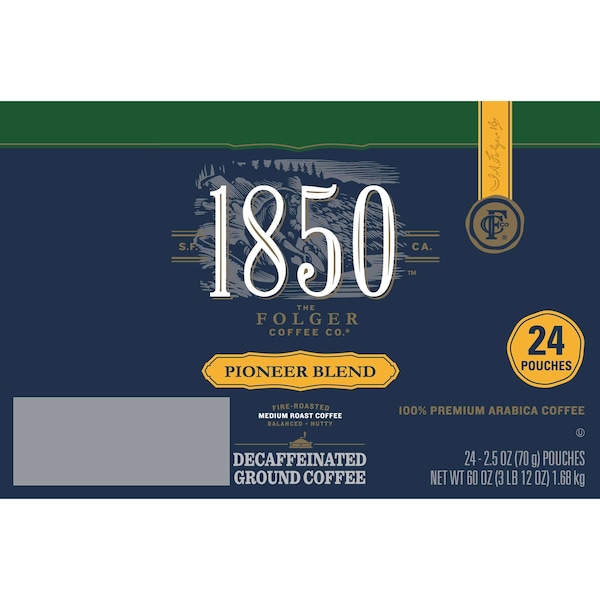 Folgers Folgers 1850 2.5 oz. Ground Decaffeinated Pioneer Blend, PK24 - 2550021513