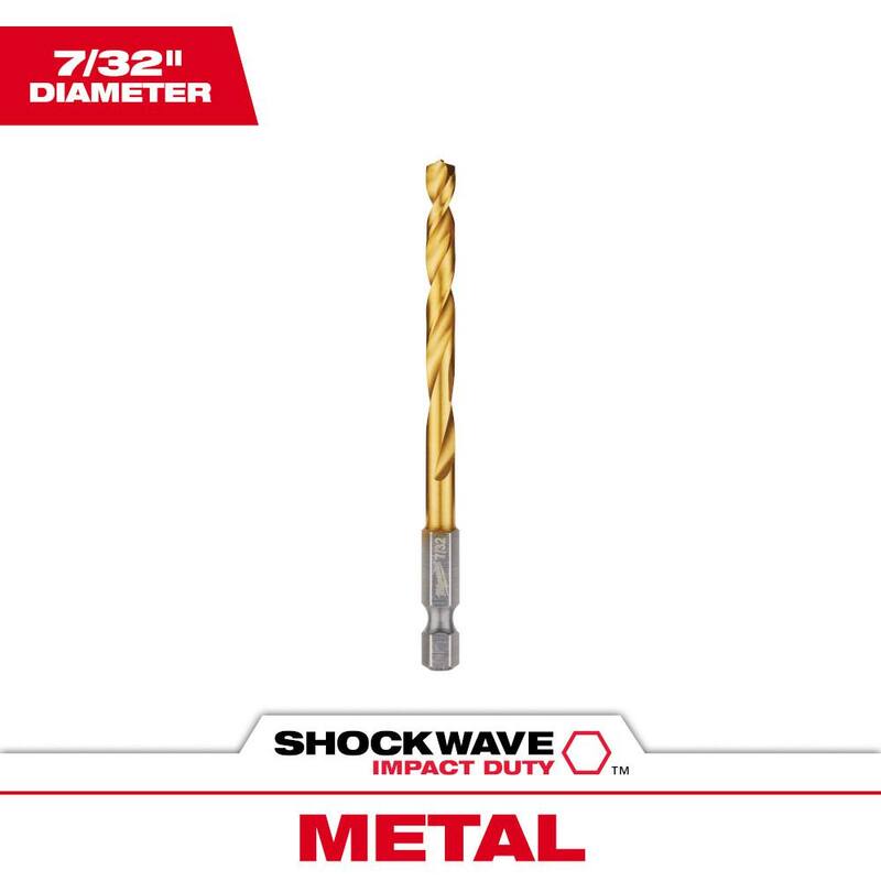 Broca de Titanio Milwaukee Shockwave de 7/32 pulg. - 48-89-4611