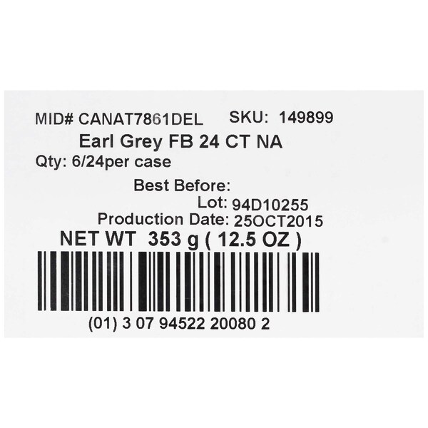 Tazo Tazo Earl Grey Hot Tea, PK144 - 00794522200801