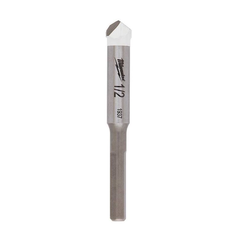Broca de carburo de 1/2 pulgadas de Milwaukee para perforar piedra natural, granito, pizarra, cerámica y azulejos de vidrio - 48-20-8995