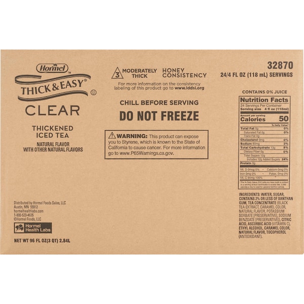 Thick & Easy Thick & Easy Clear Thickened Iced Tea 4 oz. Honey Consistency, PK24 - 32870