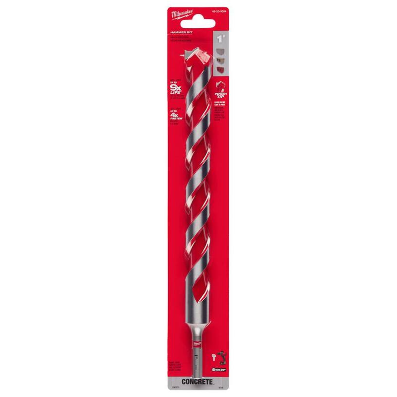 Broca de martillo de carburo de 1 pulgada x 10 pulgadas x 12 pulgadas de Milwaukee - 48-20-9054