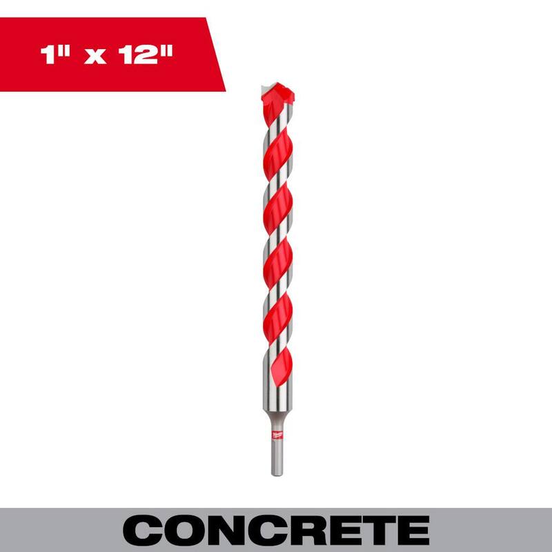 Broca de martillo de carburo de 1 pulgada x 10 pulgadas x 12 pulgadas de Milwaukee - 48-20-9054