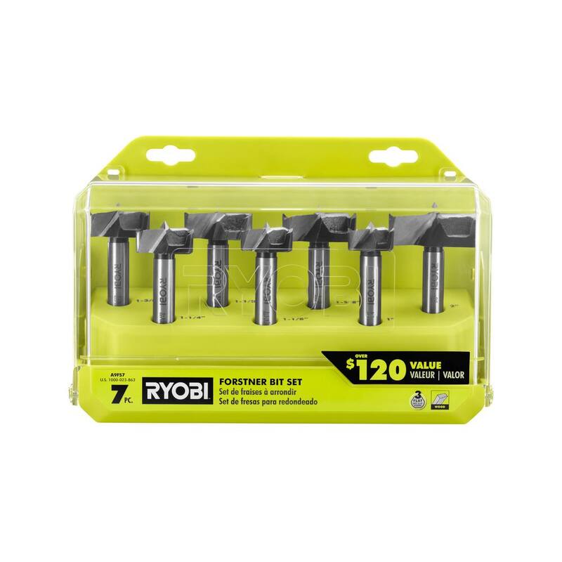 Juego de brocas Forstner de acero RYOBI (7 piezas) - A9FS7