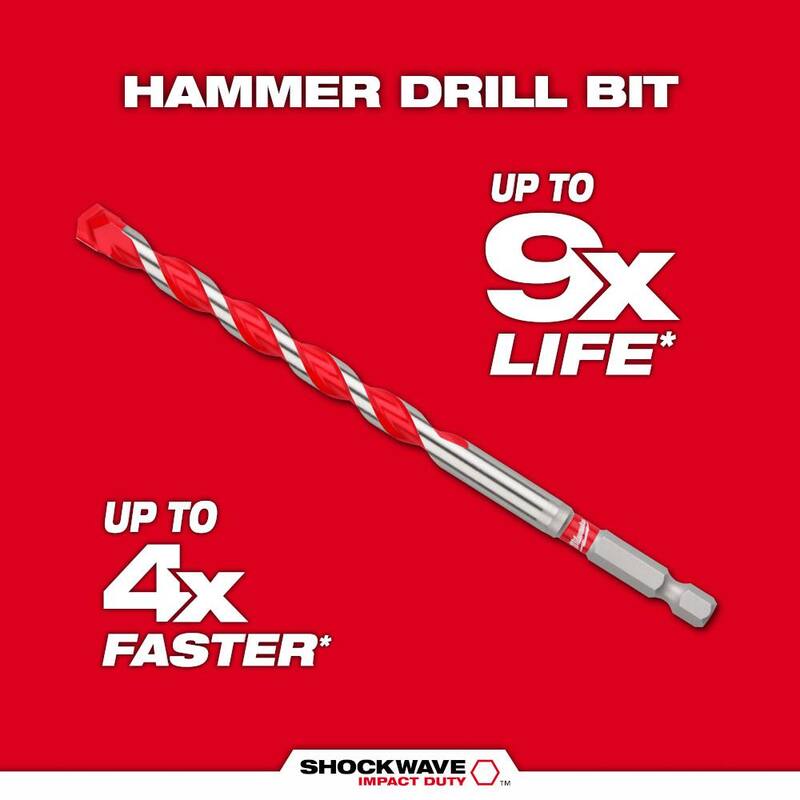 Broca de martillo de carburo SHOCKWAVE de Milwaukee 5/16 in. x 4 in. x 6 in. - 48-20-9016