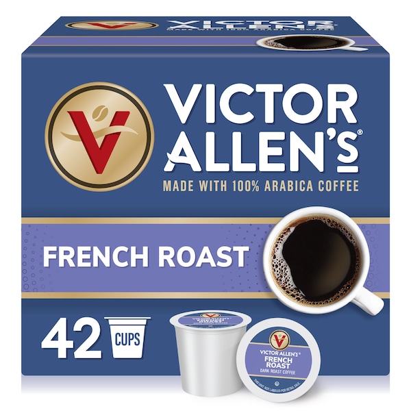 Victor Allen Victor Allen's Coffee French Roast, Dark Roast, 42 Count, Single Serve Coffee Pods for Keurig K-Cup Brewers - FG014585RV