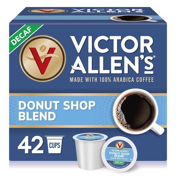 Victor Allen Victor Allen's Coffee Decaf Donut Shop Blend, Medium Roast, 42 Count, Single Serve Coffee Pods for Keurig K-Cup Brewers - FG014582RV