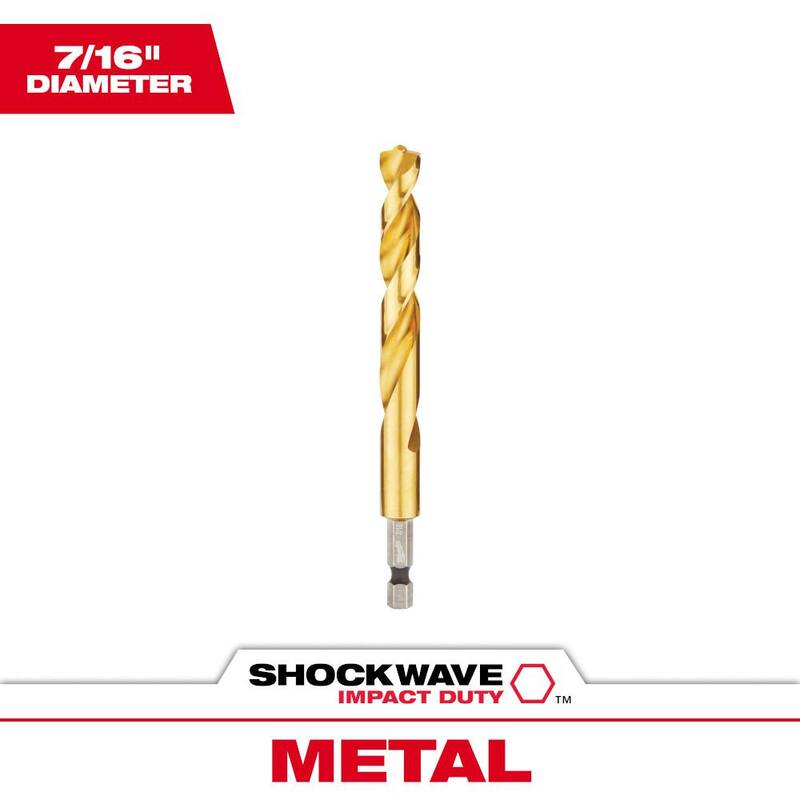 Broca de titanio Milwaukee SHOCKWAVE de 7/16 de pulgada - 48-89-4625
