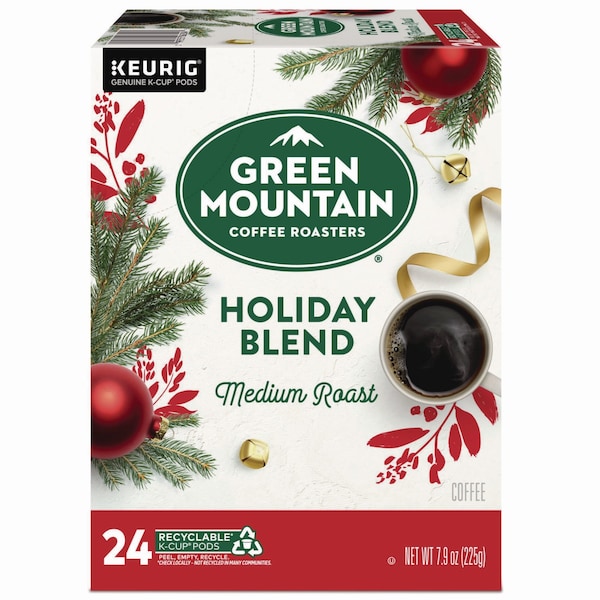 Green Mountain Coffee Holiday Blend K-Cups, Medium Roast, PK24, 24PK - 6204