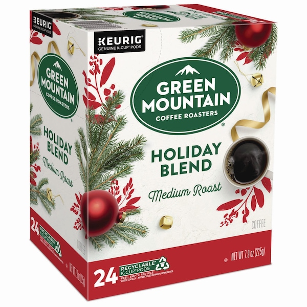 Green Mountain Coffee Holiday Blend K-Cups, Medium Roast, PK24, 24PK - 6204