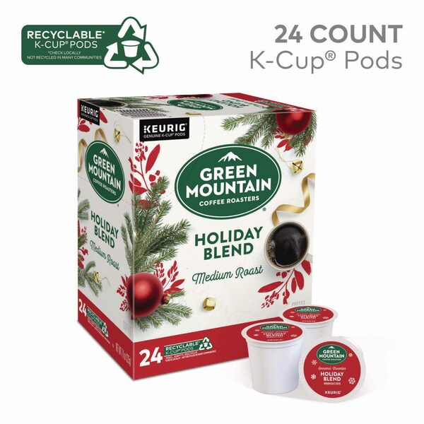 Green Mountain Coffee Holiday Blend K-Cups, Medium Roast, PK24, 24PK - 6204