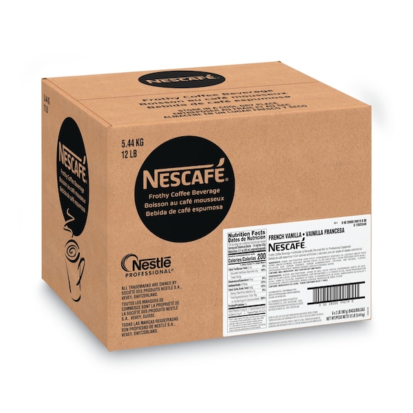 Nescafe Frothy Coffee Beverage, French Vanilla, 2 lb Bag, PK6 - 12025548