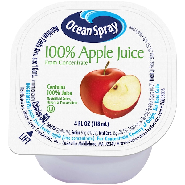 Ocean Spray Ocean Spray 100% Apple Juice 4 fl. oz. Cups, PK48 - 00720