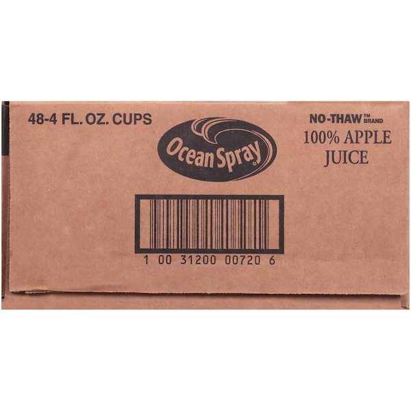 Ocean Spray Ocean Spray 100% Apple Juice 4 fl. oz. Cups, PK48 - 00720