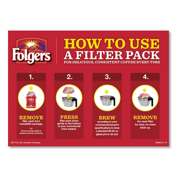 Folgers Coffee, Classic Roast, Filter Pack, Caffeinated, Ground, 3.42 lb, 40 PK - 2550006239