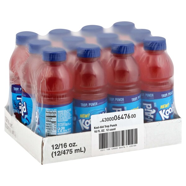 Kool-Aid Beverage Ready To Drink Tropical Punch 16 fl. oz., PK12 - 10043000064761