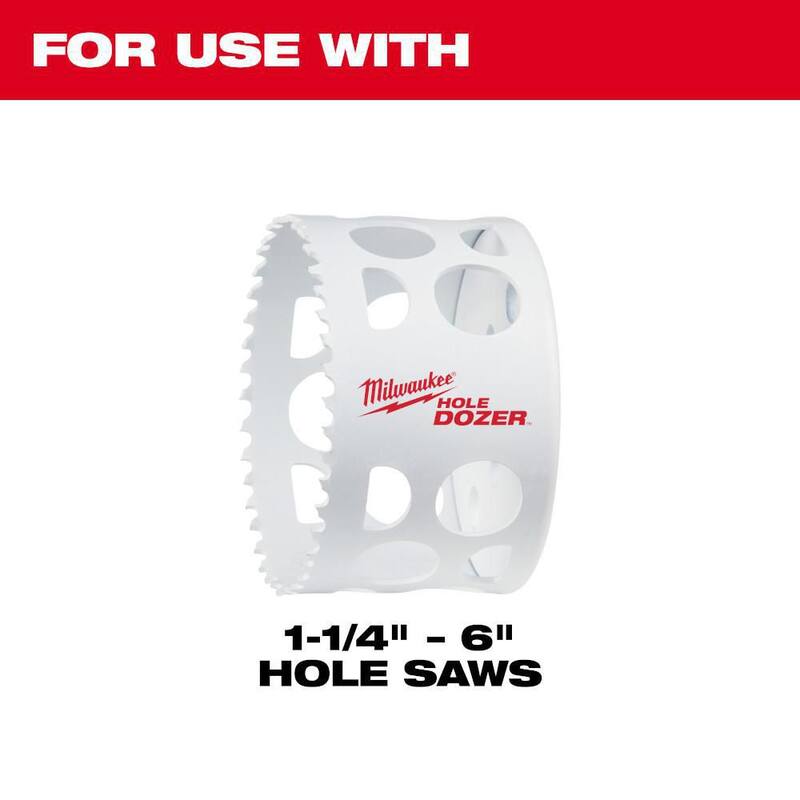 Adaptador para sierra de perforación de agujeros grandes con cambio rápido de 7/16 pulg. de Milwaukee con broca piloto - 49-56-9100E