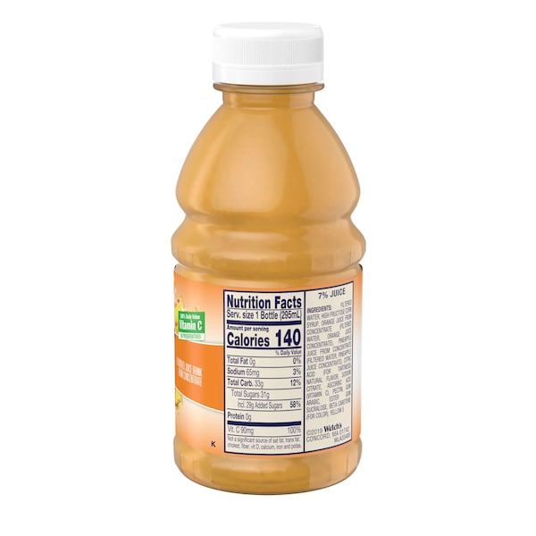 Welchs Welch's Plastic Orange Pineapple Juice 10 fl. oz. Bottle, PK24 - WPD31700