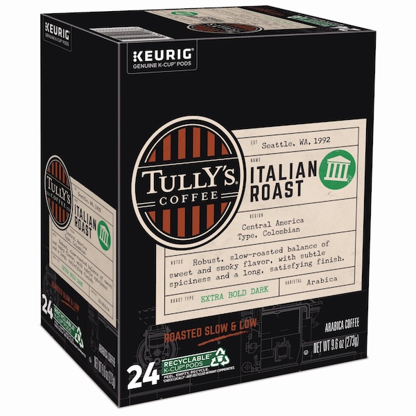 Tullys Coffee Italian Roast Coffee K-Cups, PK24 PK - 193019