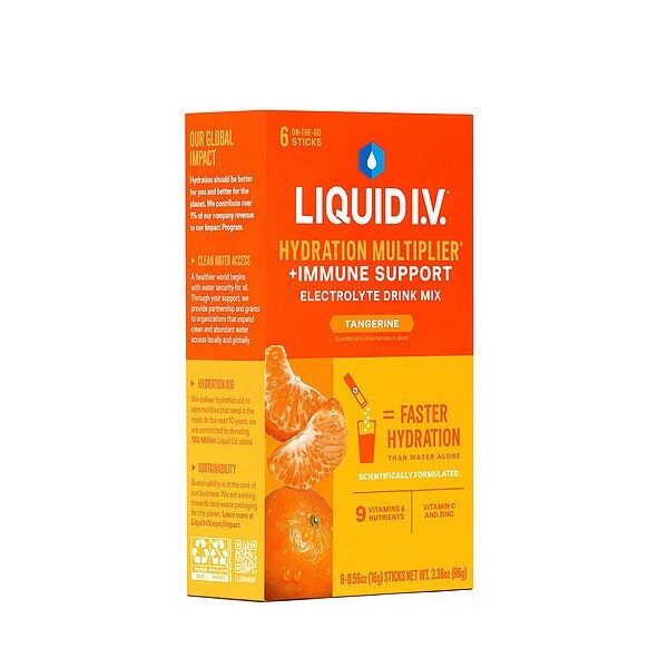 Liquid I.V. Hydration multiplier, 0.6 oz, Tangerine - LVM-6014