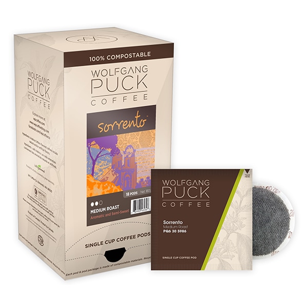 Wolfgang Puck Coffee Sorrento Soft Coffee Pods, PK108 PK - 016434