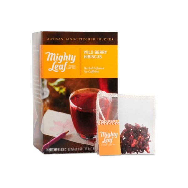 Mighty Leaf Tea Whole Leaf Tea Pouches, Wild Berry Hibiscus, 15/Box - 510144
