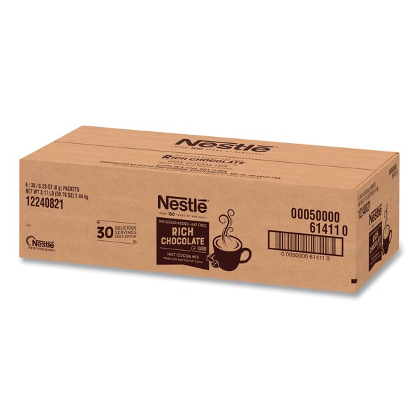 Nestl Hot Cocoa Mix, Rich Chocolate, 0.28 oz Packet, 180PK - 12240821