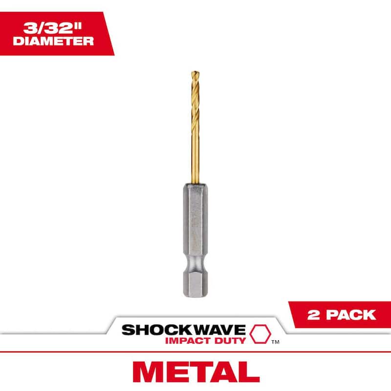 Broca de titanio de 3/32 de pulgada Milwaukee SHOCKWAVE - 48-89-4603