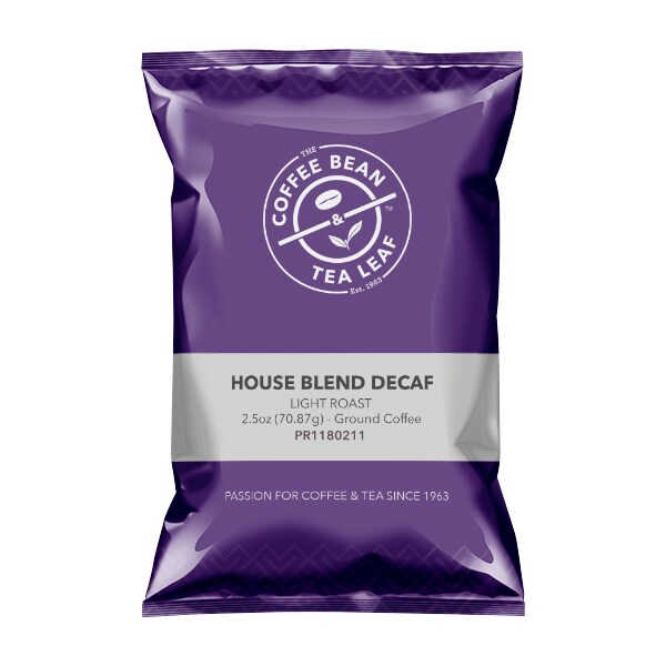 Coffee Bean & Tea Leaf House Blend Decaf 2.5 oz Fraction Packs, PK18 PK - 013610
