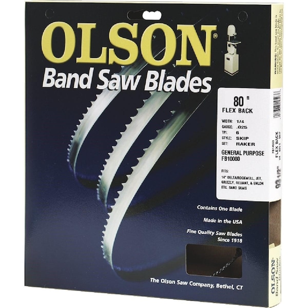 Olson Saw Olson 80 In. x 3/8 In. 4 TPI Skip Flex Back Band Saw Blade - FB19280DB