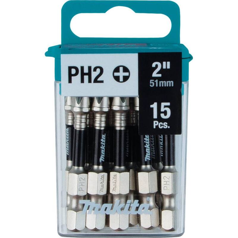 Makita Impact XPS #2 Phillips 2 pulgadas Power Bit (paquete de 15) - E-01046