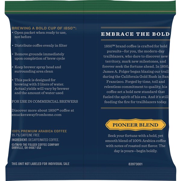 Folgers Folgers 1850 5 oz. Decaffeinated Ground Pioneer Blend, PK24 - 2550021517