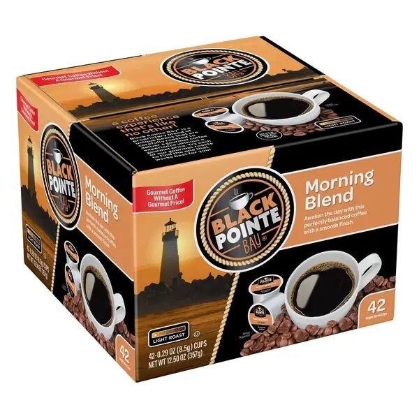 Black Pointe Bay Coffee, Morning Blend, Light Roast, Single Serve Coffee Pods for Keurig K-Cup Brewers, 42PK - FG018107