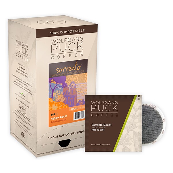 Wolfgang Puck Coffee Sorrento Swiss Water Process Decaf Soft Coffee Pods, PK108 PK - 016450