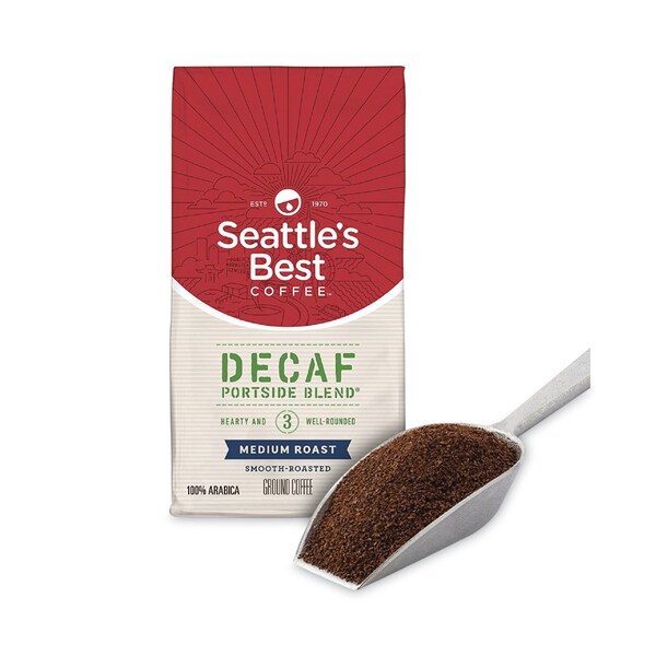 Seattles Best Port Side Blend Ground Coffee, Decaffeinated Medium Roast, 12 oz Bag, PK6, 6PK - 12420877
