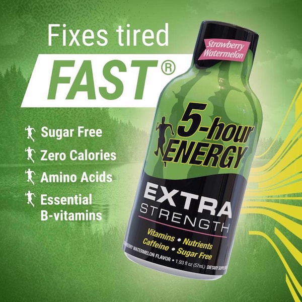 5 Hour Energy 5-hour Energy Extra Strength Sugar Free Strawberry Watermelon Energy Shot 1.93 oz - 748125
