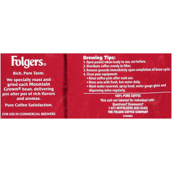 Folgers Folgers Caffeinated Ground Regular Coffee Urn 6.3 oz., PK30 - 2550006103