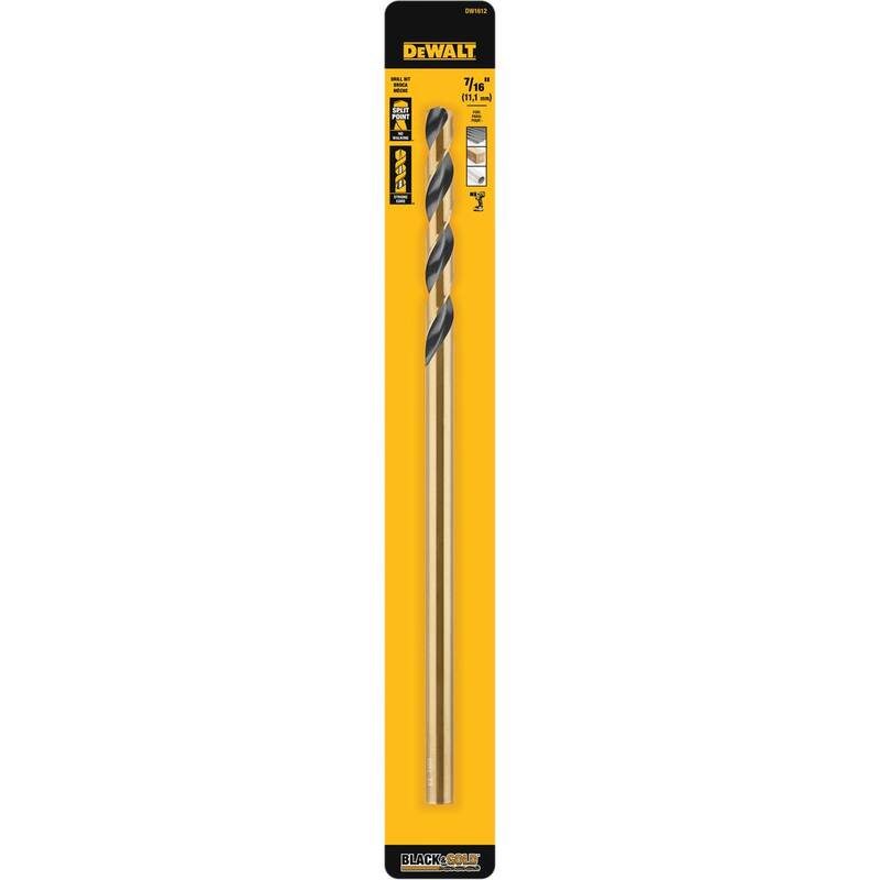 Broca negra y dorada DEWALT de 7/16 pulgadas x 12 pulgadas - DW1612