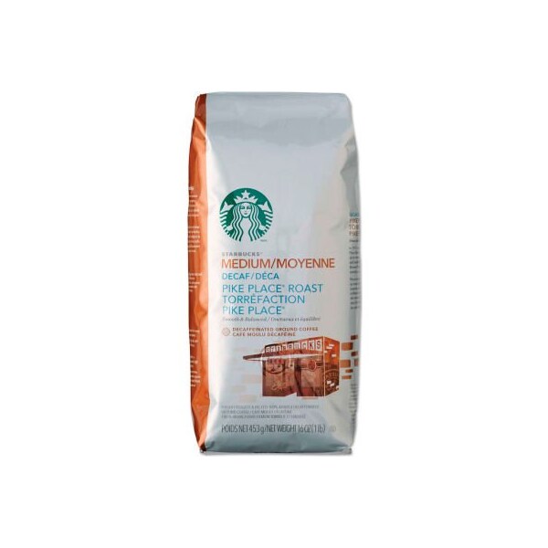 Starbucks Coffee Co Starbucks Coffee, Ground, Pike Place Decaf, 1lb Bag - 11029358
