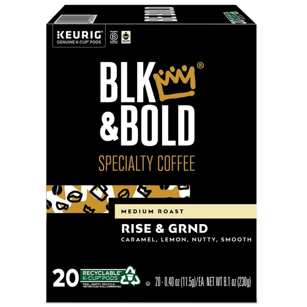 Blk & Bold Rise and GRND K-Cups, 0.41 oz K-Cup, 20PK - 5000372407