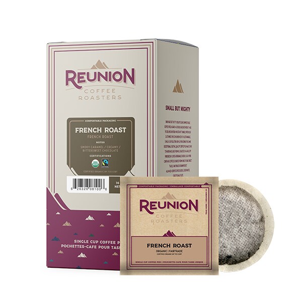 Reunion Coffee Roasters French Roast, FTO, Soft Coffee Pods, PK96 PK - RI8100
