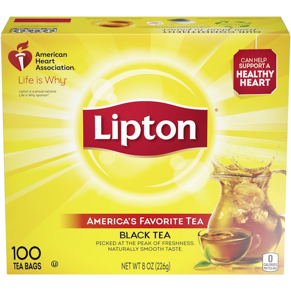 Lipton Tea, Lipton, Regular, PK100, Classic, Individually wrapped tea bags, 1.3 oz, 100 PK - TJL00291