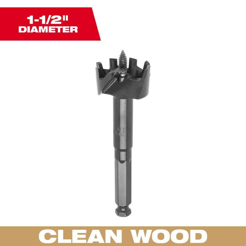 Broca para madera autoperforante de acero de alta velocidad de 1-1/2 pulgadas de Milwaukee (paquete de 1) - 48-25-1502