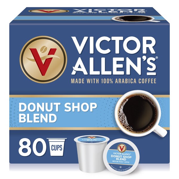 Victor Allen Victor Allen's Coffee Donut Shop Blend, Medium Roast, 80 Count, Single Serve Coffee Pods for Keurig K-Cup Brewers - FG014606RV